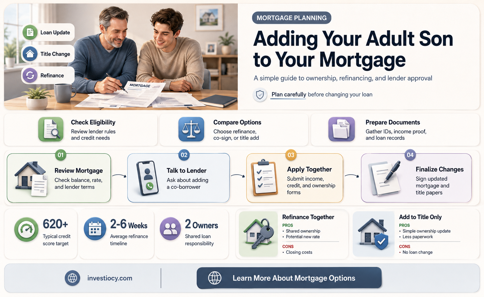 how do i add my adult son onto my mortgage