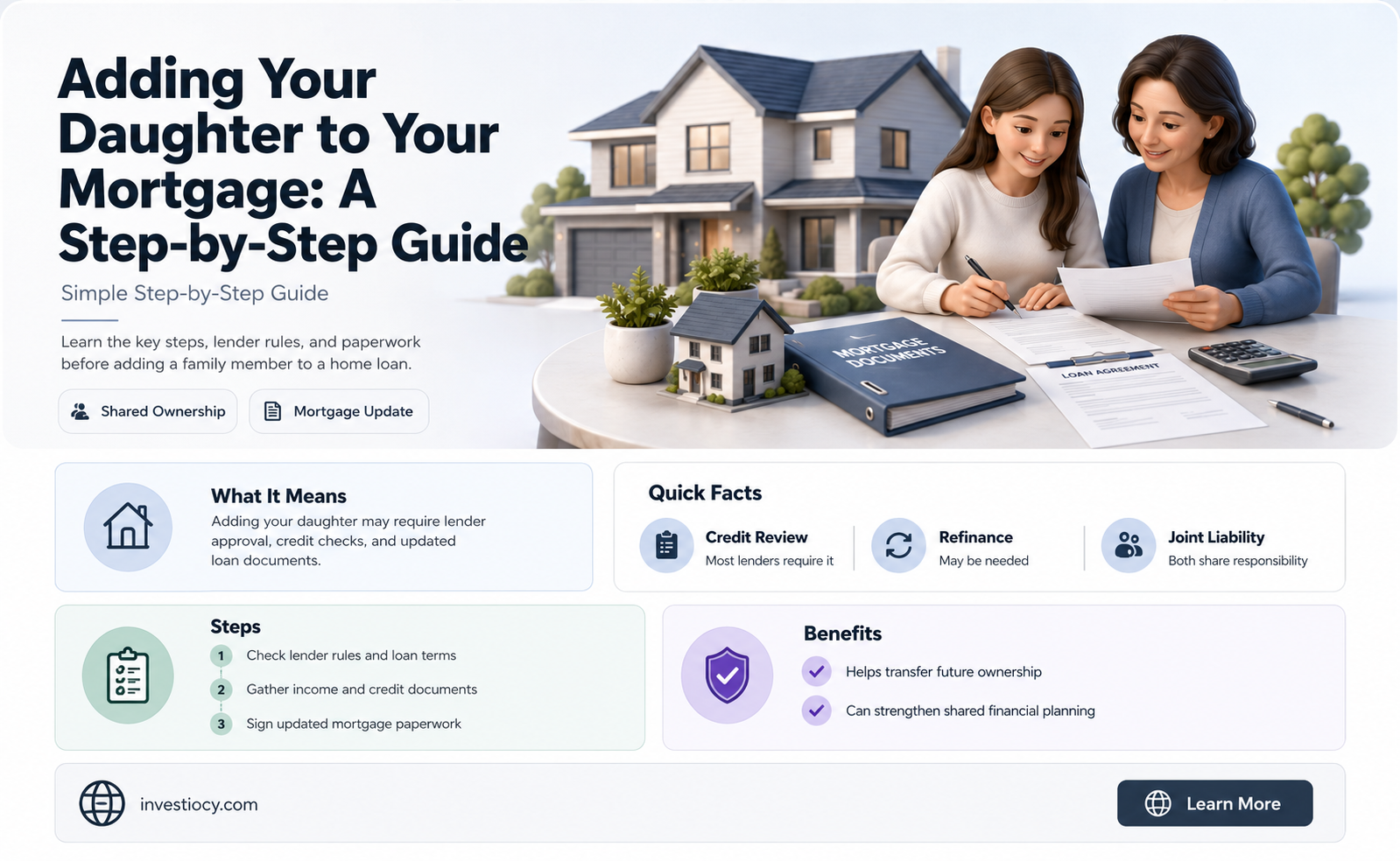 how do i add my daughter to my mortgage