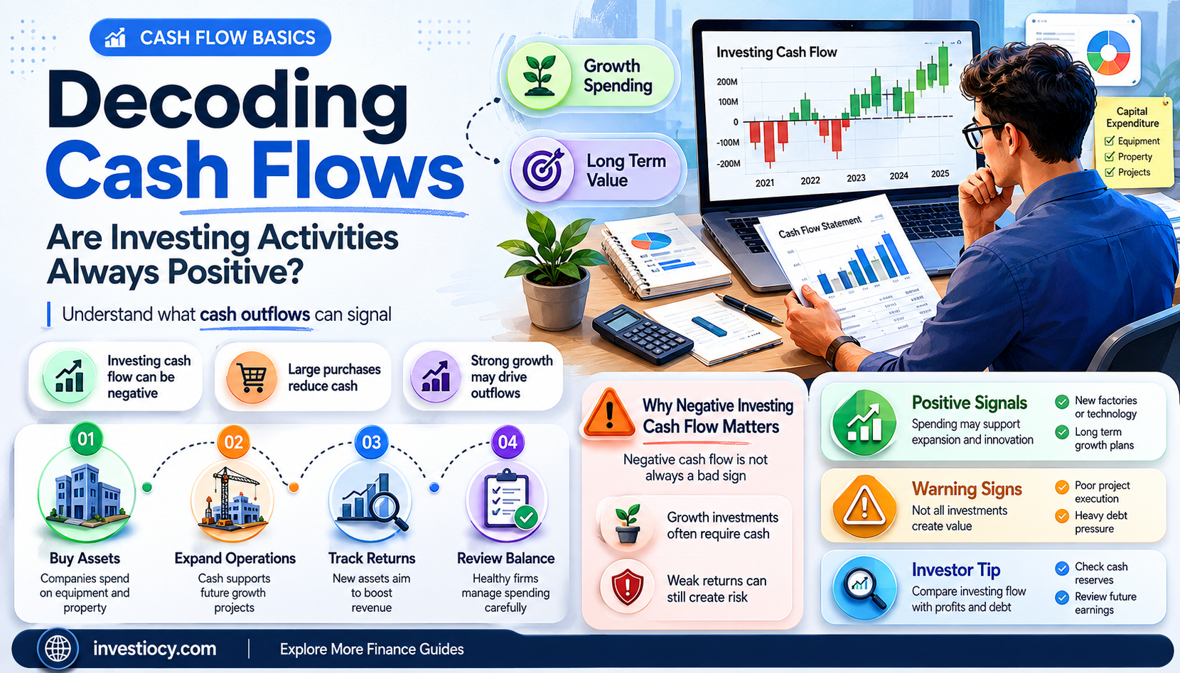 are cash flows from investing activities always positivew