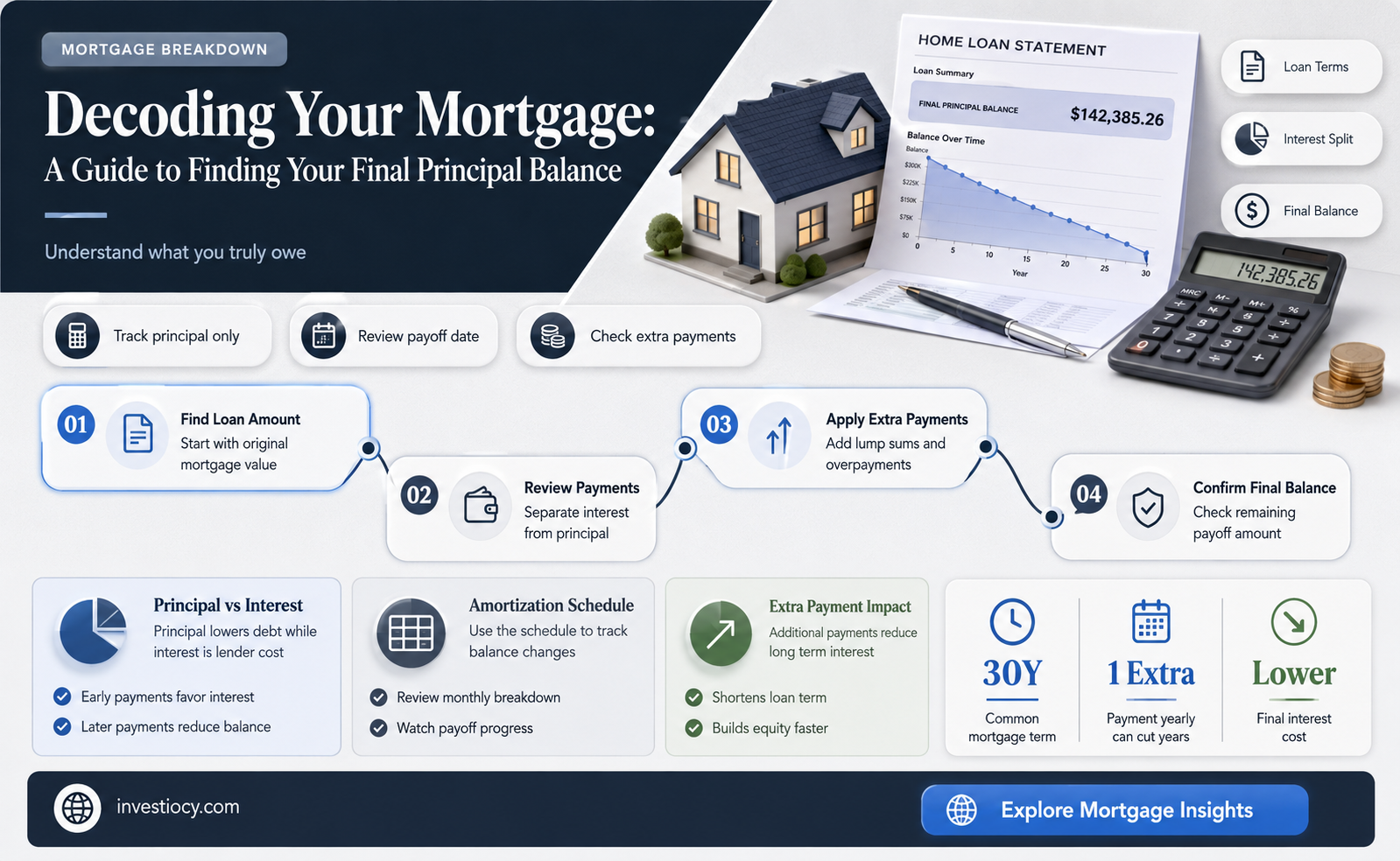 how do i find my ending mortgage principal