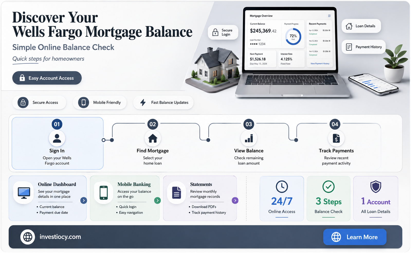 how do i find ending mortgage balance wells fargo