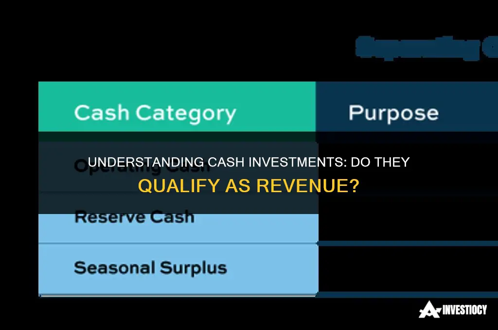 do cash investments count as revneu