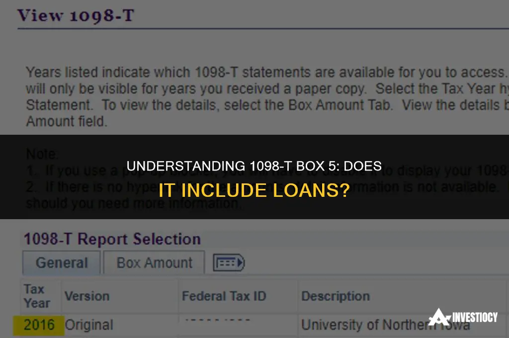 does box 5 of 1098t include loans