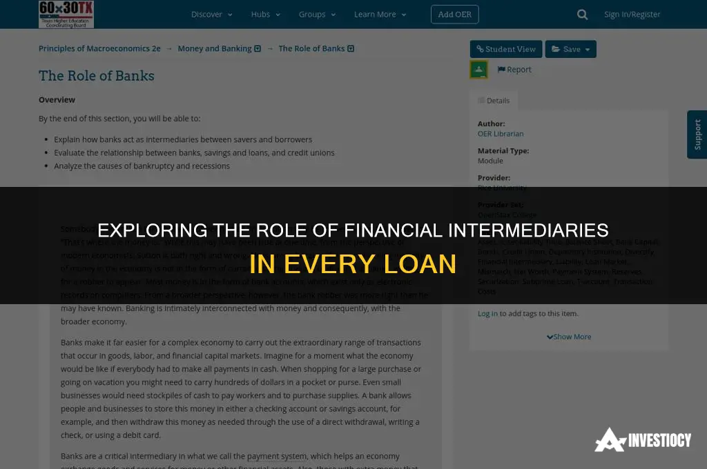 does every loan involves financial intermediary