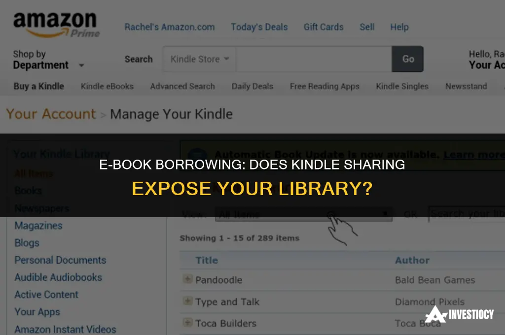 does loaning out book kindle show my library