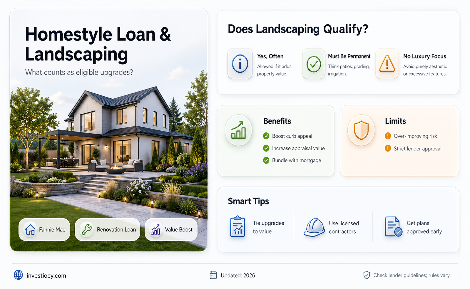does homestyle loan cover landscaping
