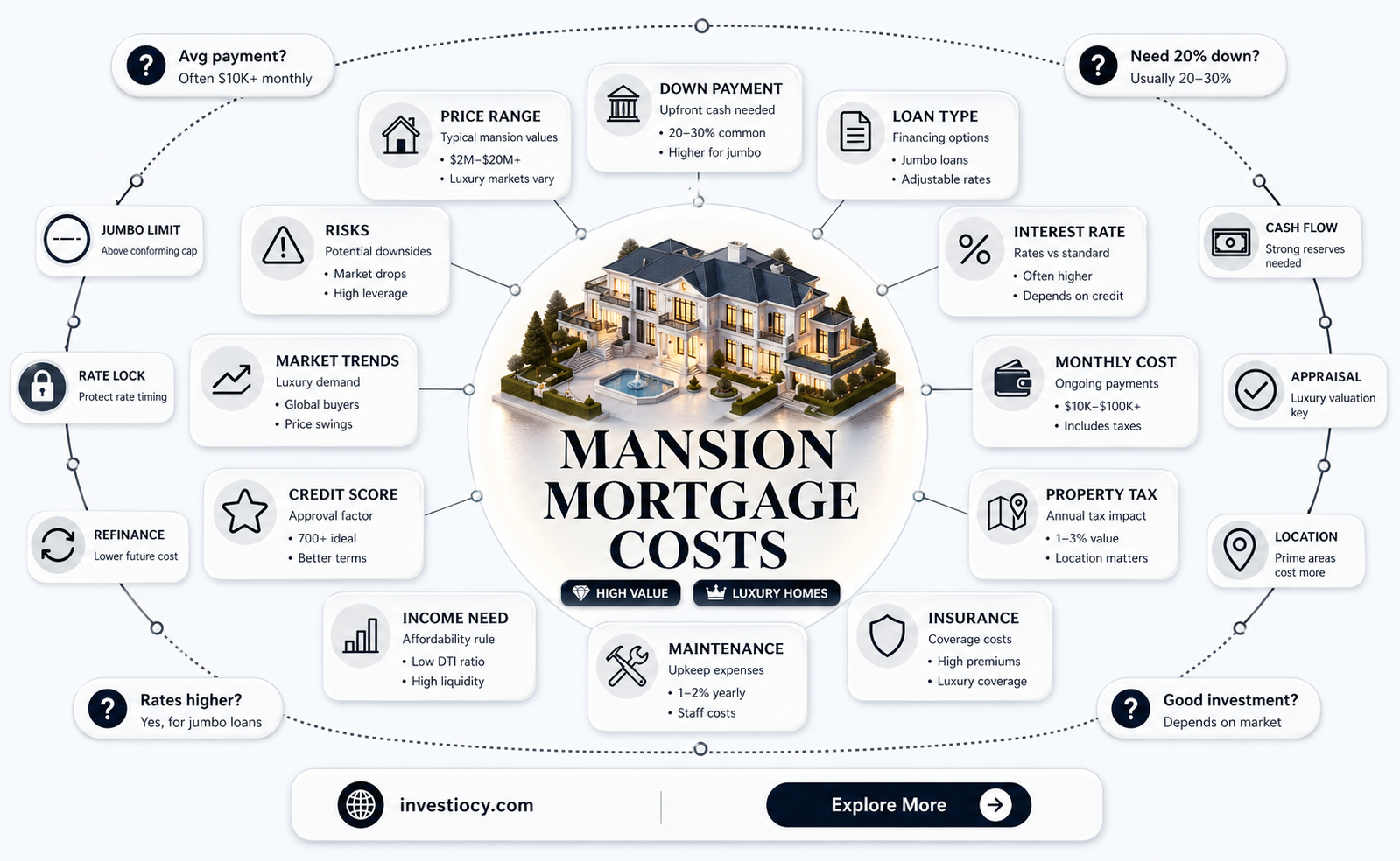 how high is average mortgage on a mansion