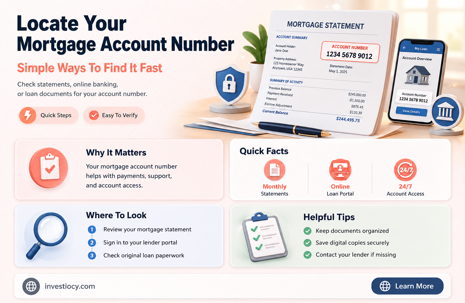 how do i find my mortgage account number