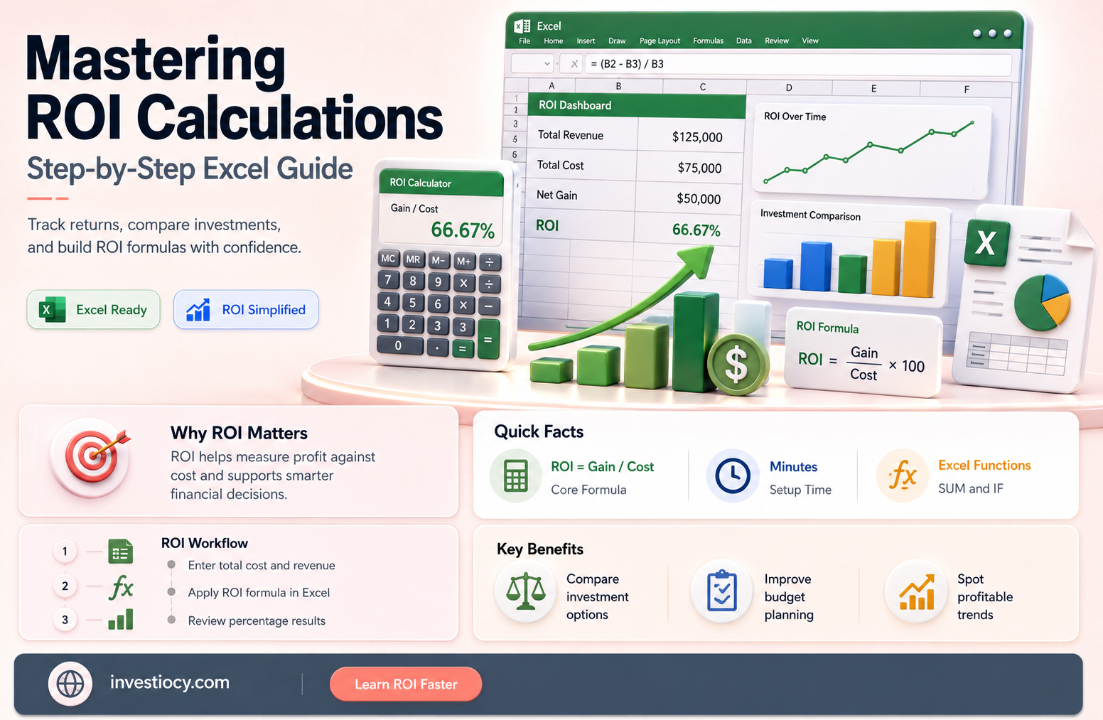 how to calculate return of investment in excel
