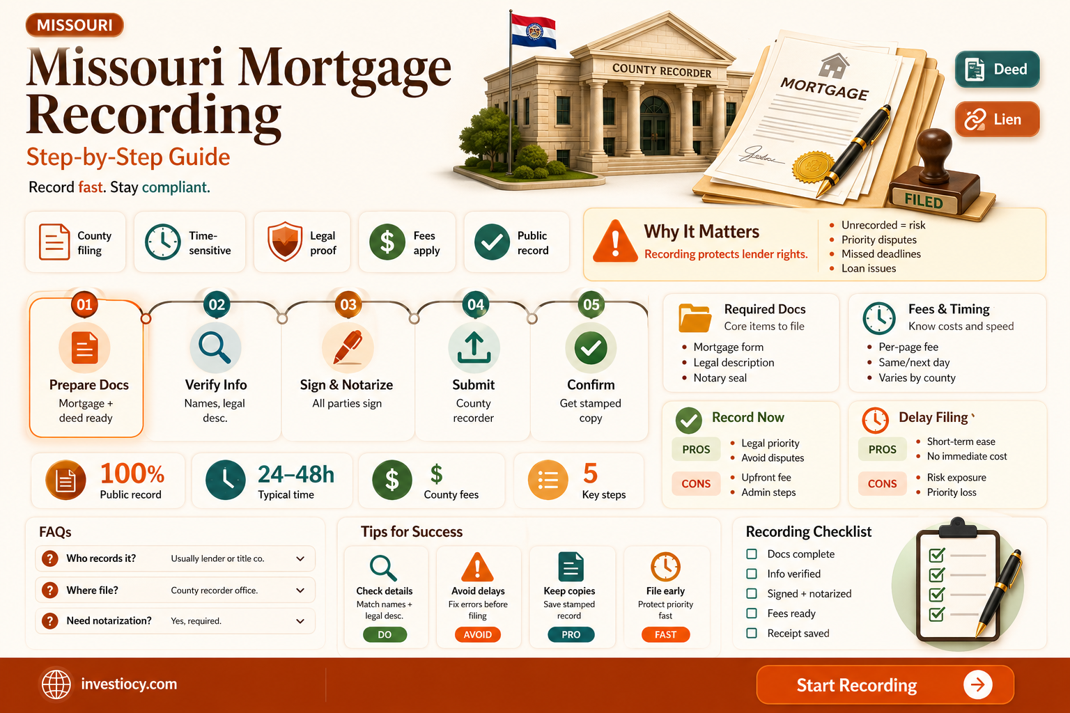 how do you record a mortgage in missouri