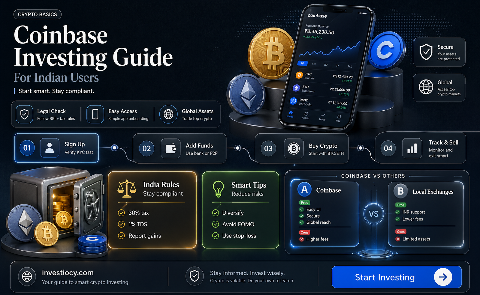 how to invest in coinbase from india
