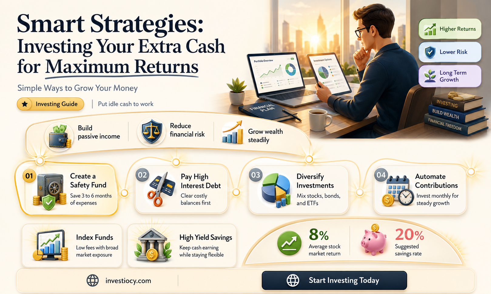 how to invest extra cash