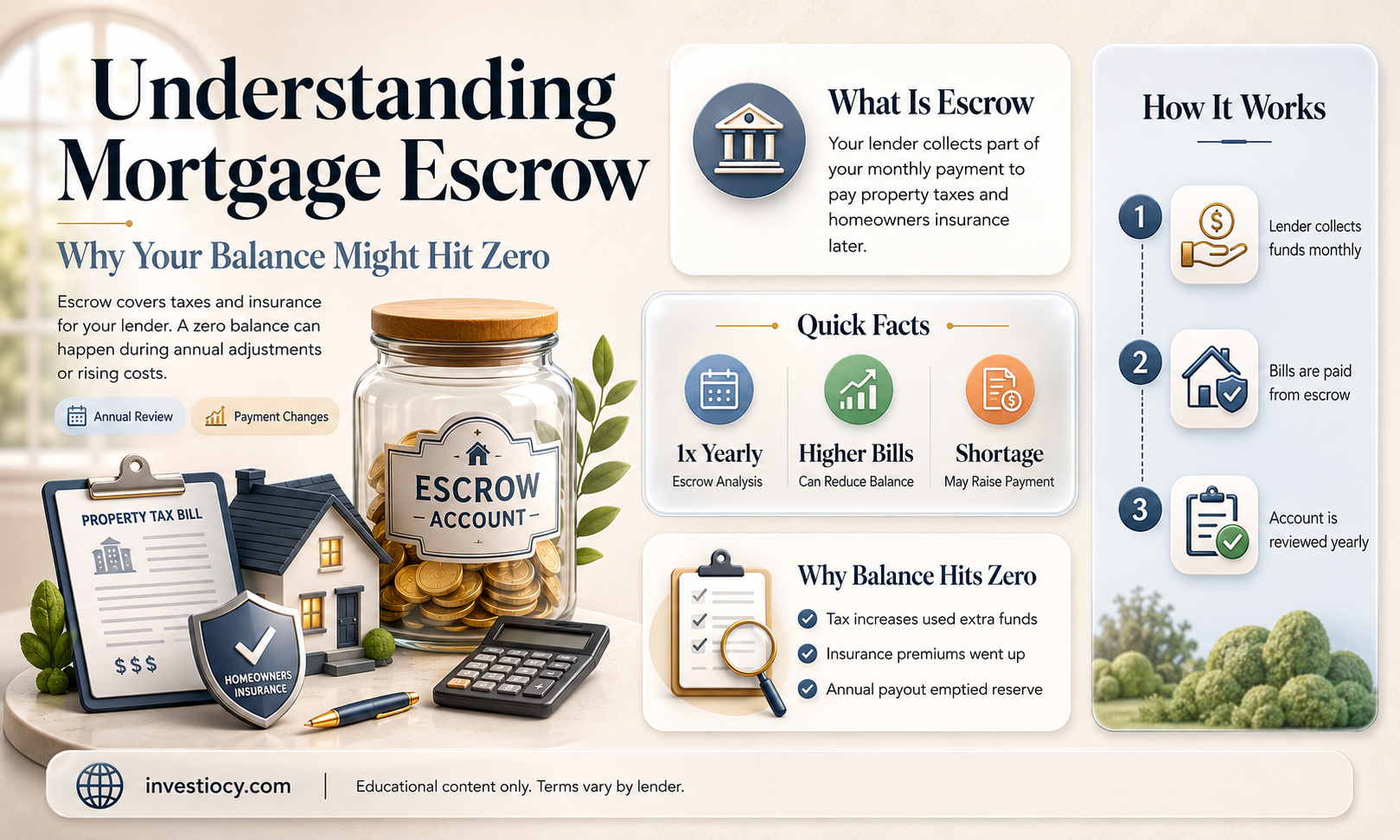 how does mortgage escrow account go to 0